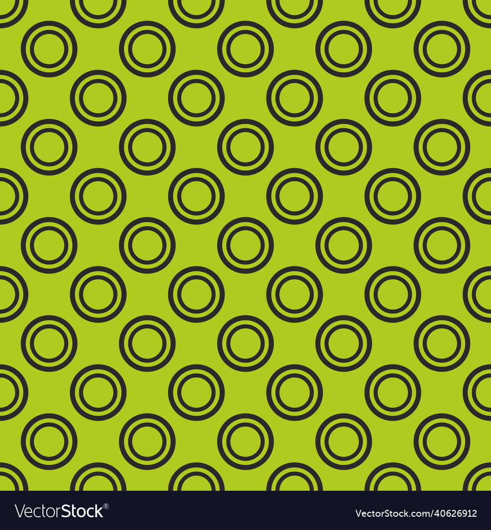 Tile pattern with black polka dots on green vector image Tile pattern with black polka dots on green
