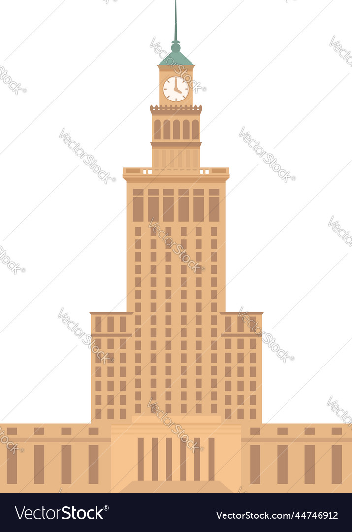 Warsaw building icon cartoon poland Royalty Free Vector