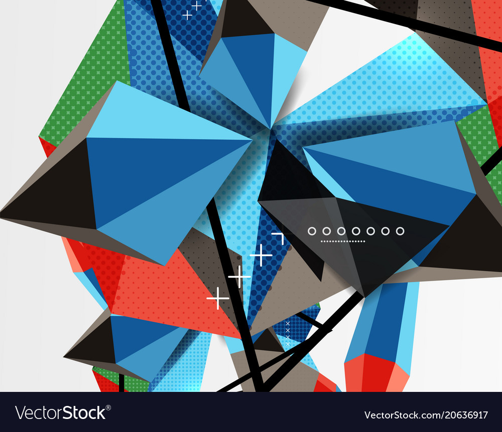 3d Polygonal Elements Abstract Background Vector Image