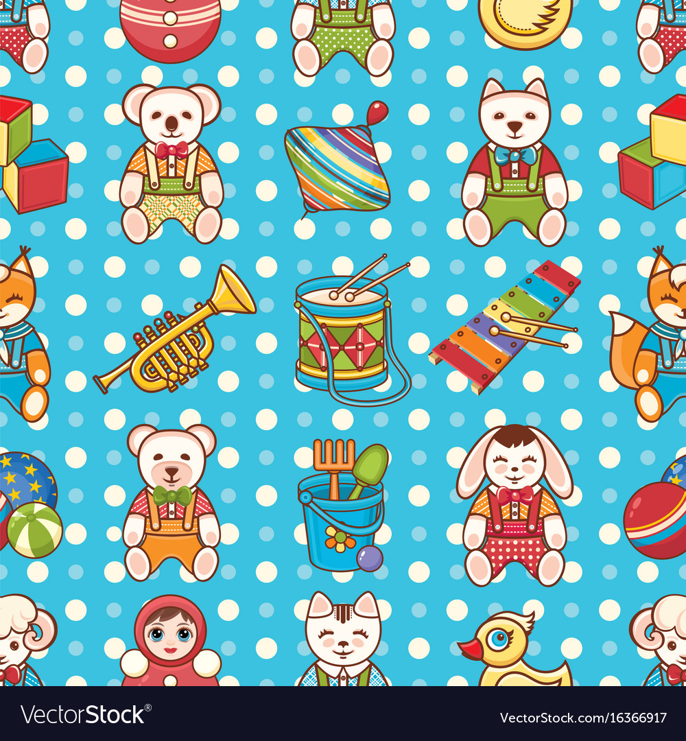 Child toy seamless pattern design element