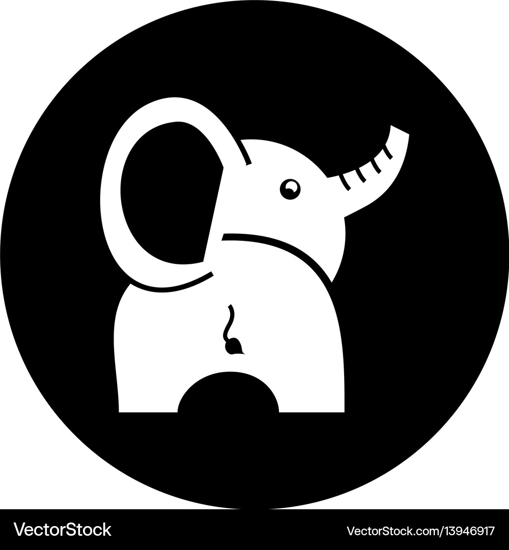 Cute baby elephant icon Royalty Free Vector Image