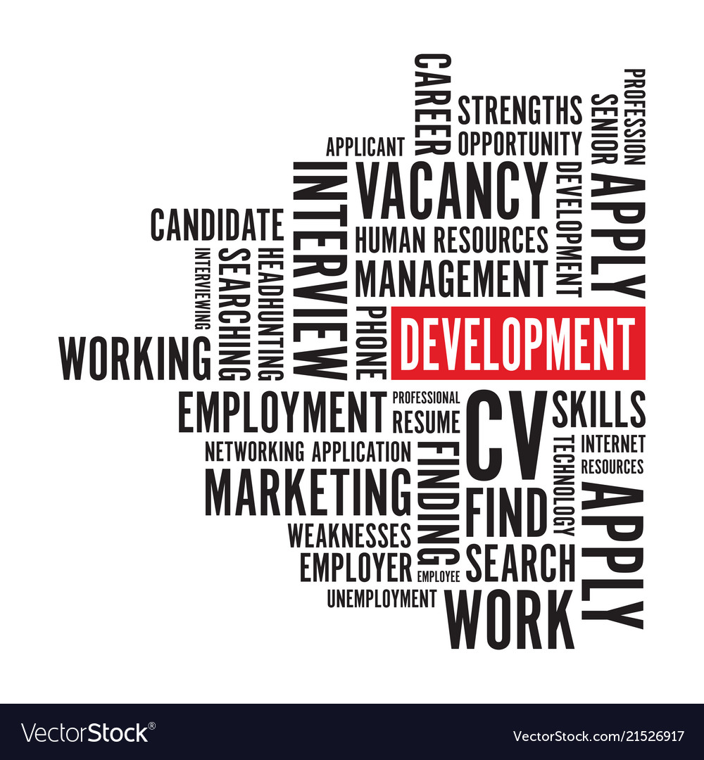 Development word background vector image Development word background