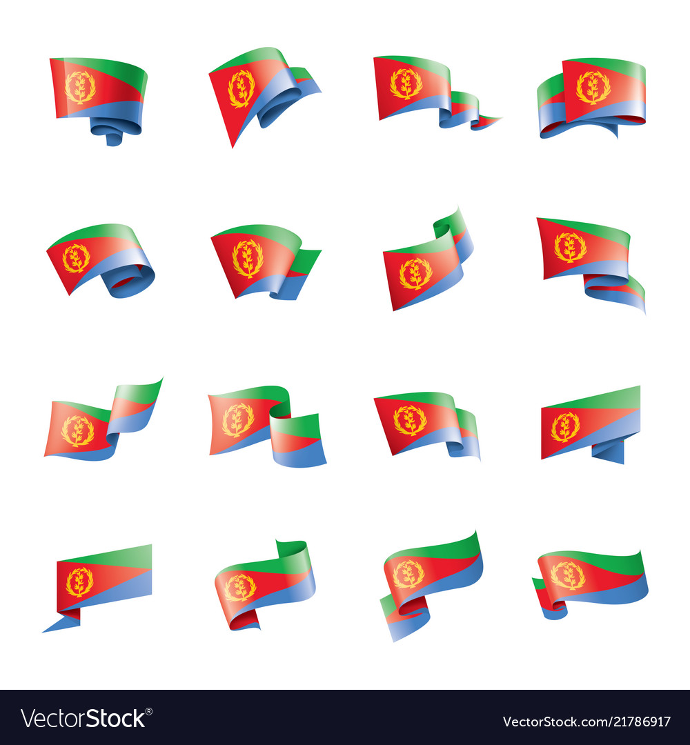 Eritrea flag on a white vector image Eritrea flag on a white