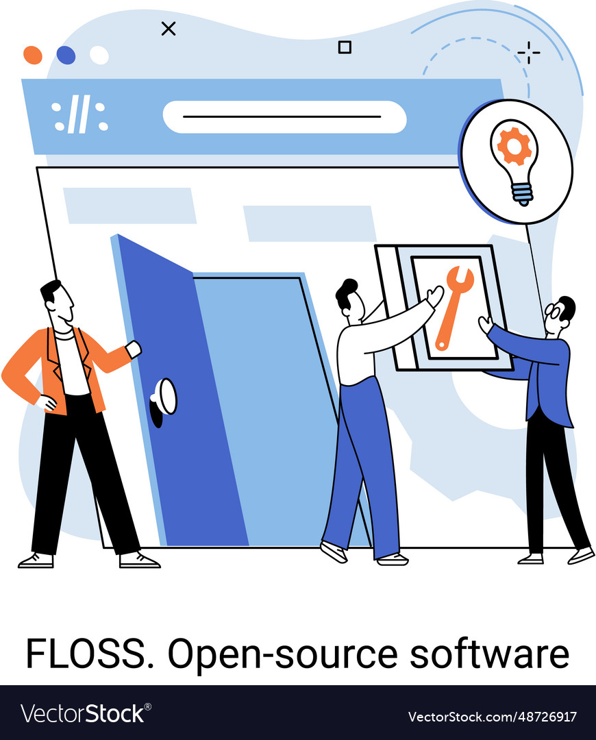 Floss open source software free product anyone vector image Floss open source software free product anyone