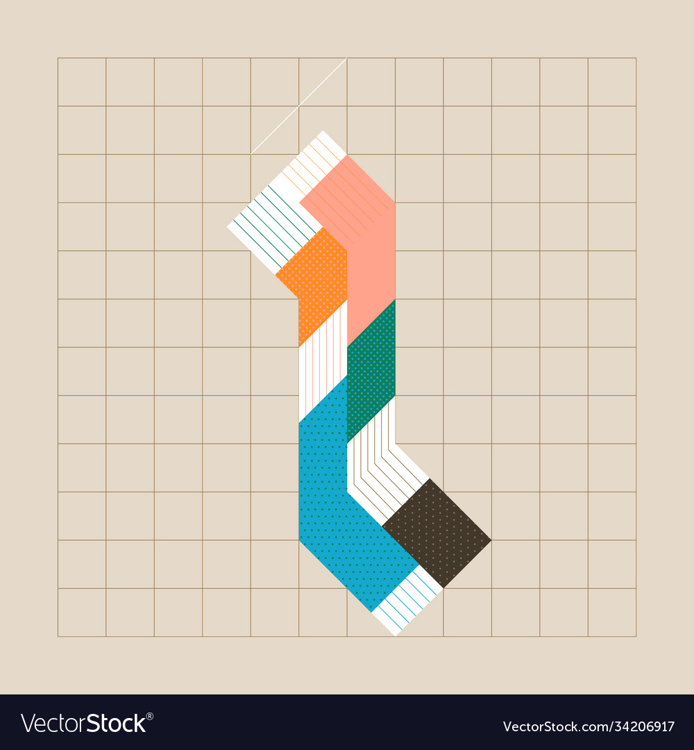Grid based lettering design lowercase i Vector Image Grid based lettering design lowercase i