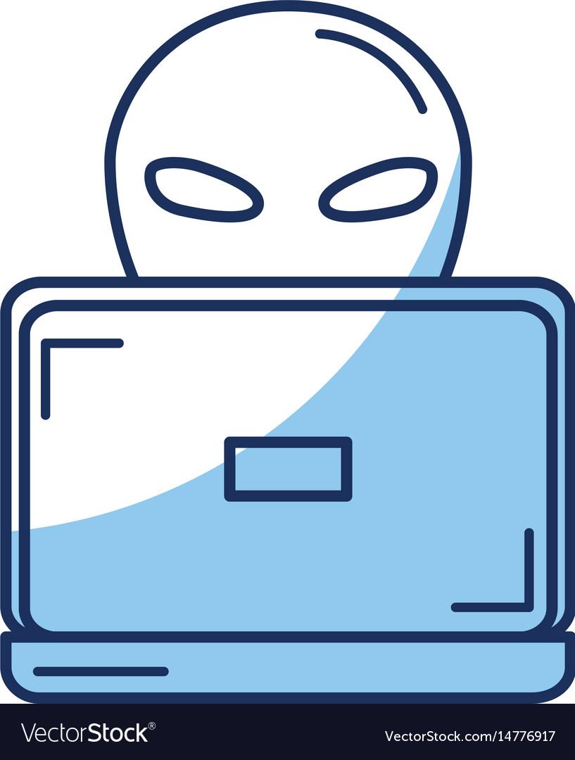 Hacker with computer avatar character