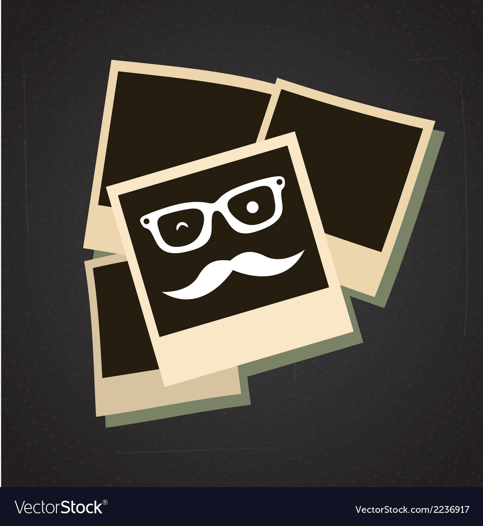 Hipster design over black background