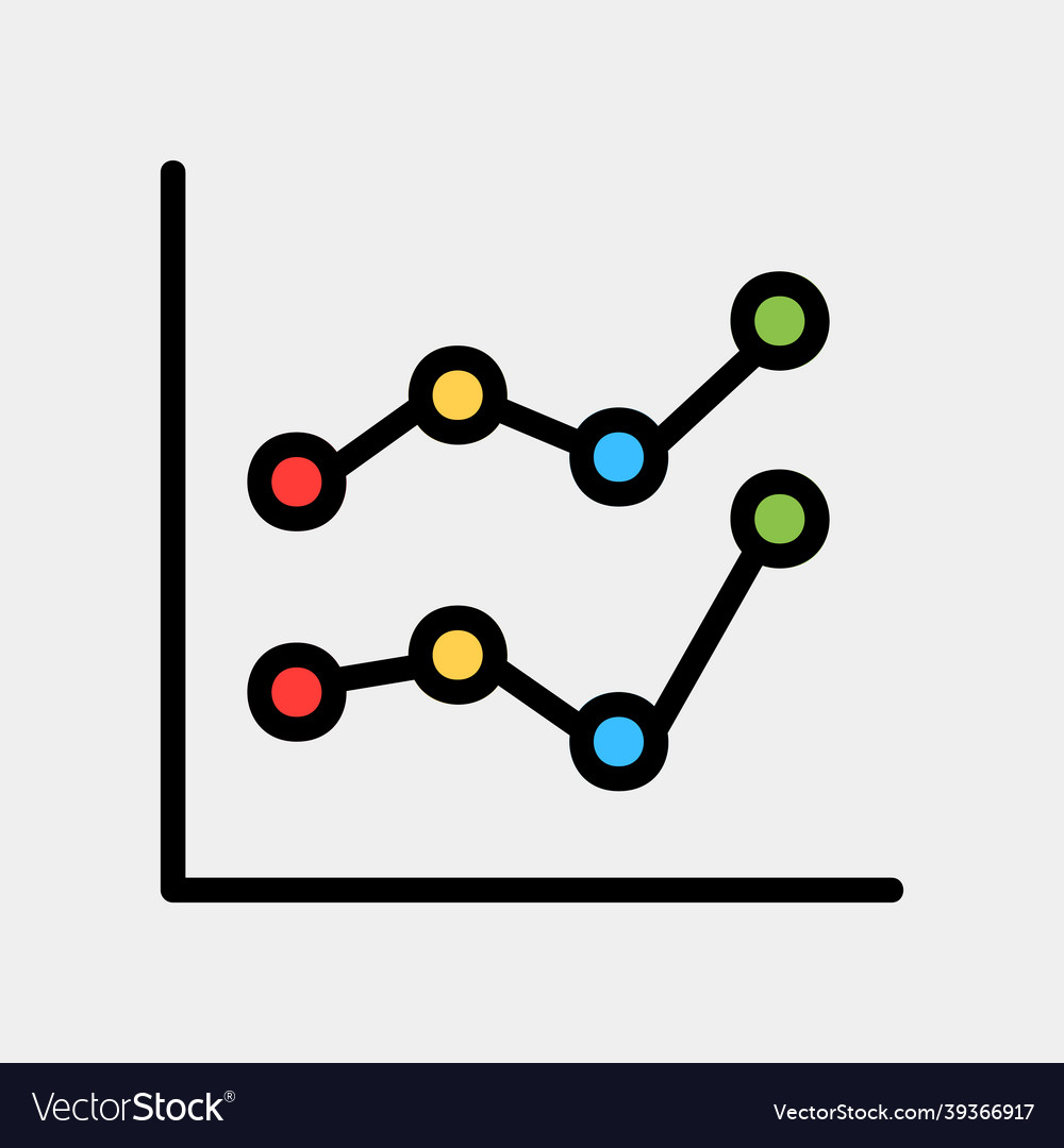 Line chart icon in filled style for any vector image Line chart icon in filled style for any