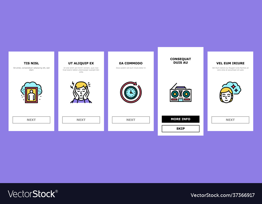 Nostalgia and memory onboarding icons set Vector Image Nostalgia and memory onboarding icons set