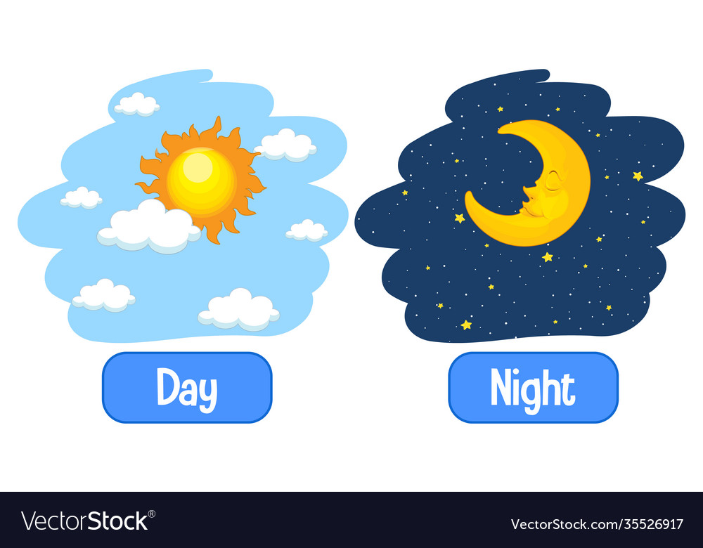 opposite-adjectives-words-with-day-and-night-vector-image