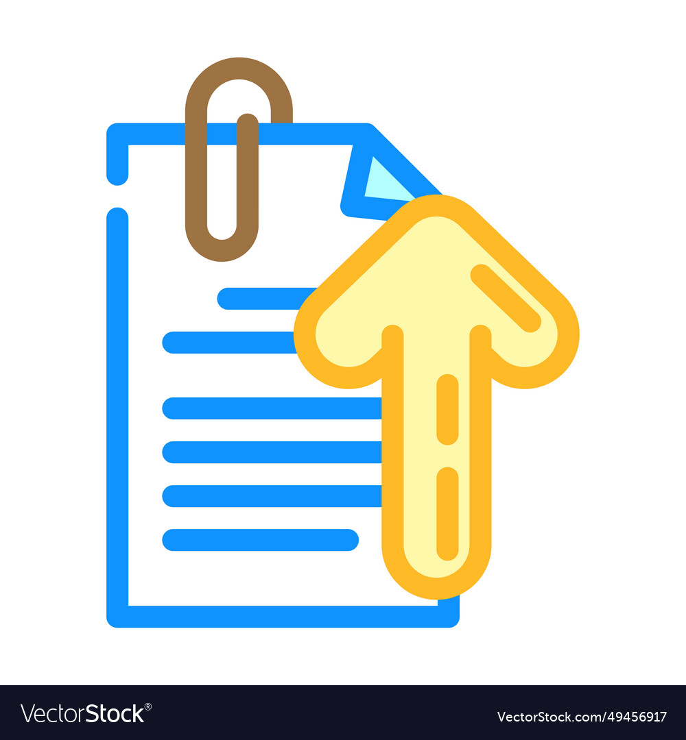 Paperclip attached file color icon vector image Paperclip attached file color icon
