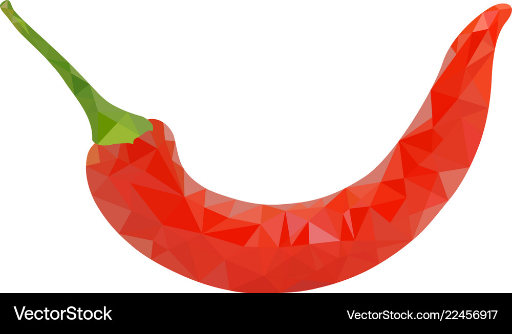 Triangle Form Pepper Polygonal Red Pepper Royalty Free Vector Image