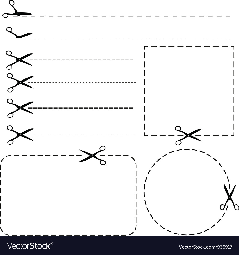 Set of coupon borders Royalty Free Vector Image