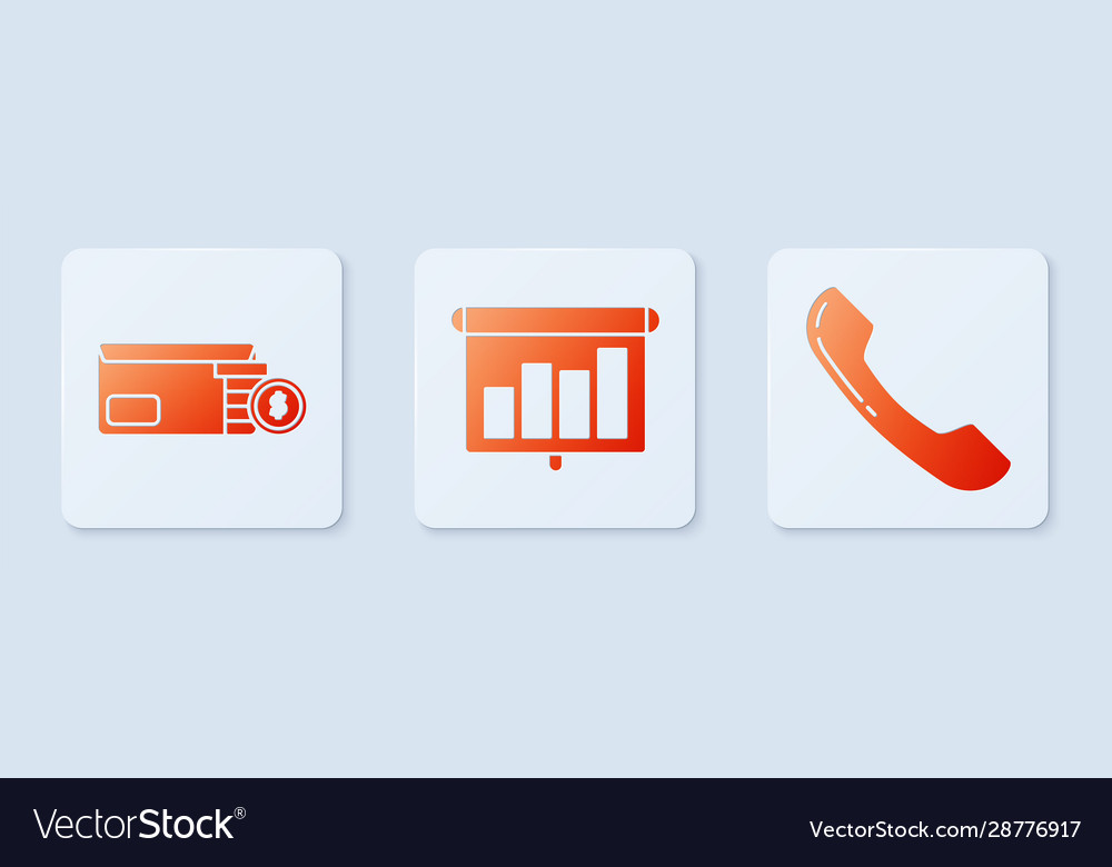 Set presentation financial board with graph vector image Set presentation financial board with graph