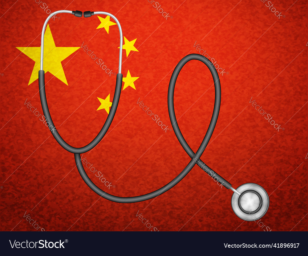 Stethoscope on china flag