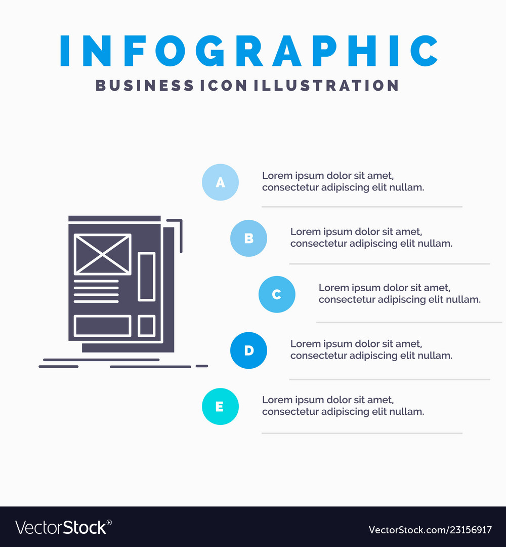 Wire framing web layout development infographics vector image Wire framing web layout development infographics