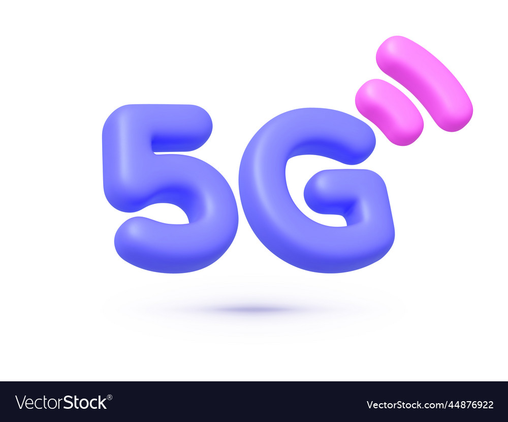 5g icon 3d for web design internet network vector image 5g icon 3d for web design internet network