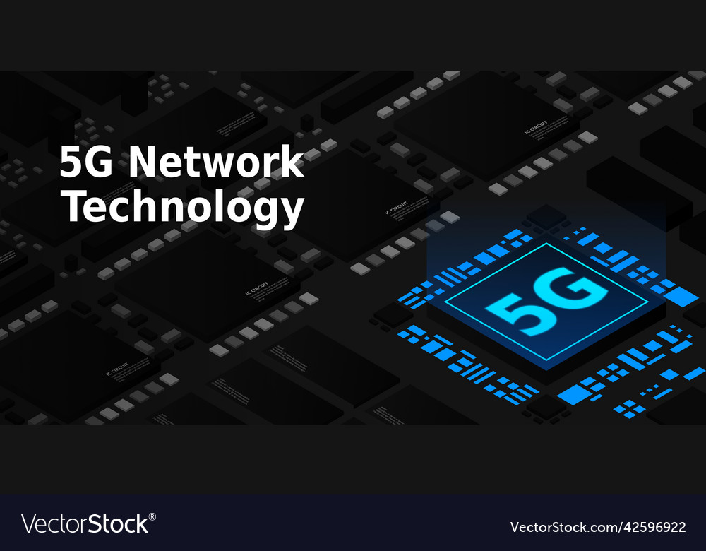 5g network processor mobile wireless internet vector image 5g network processor mobile wireless internet