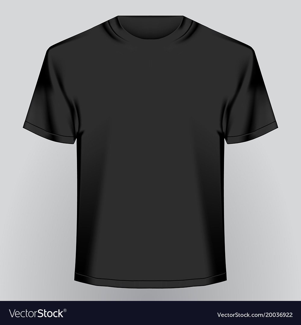 Black empty t-shirt Royalty Free Vector Image - VectorStock