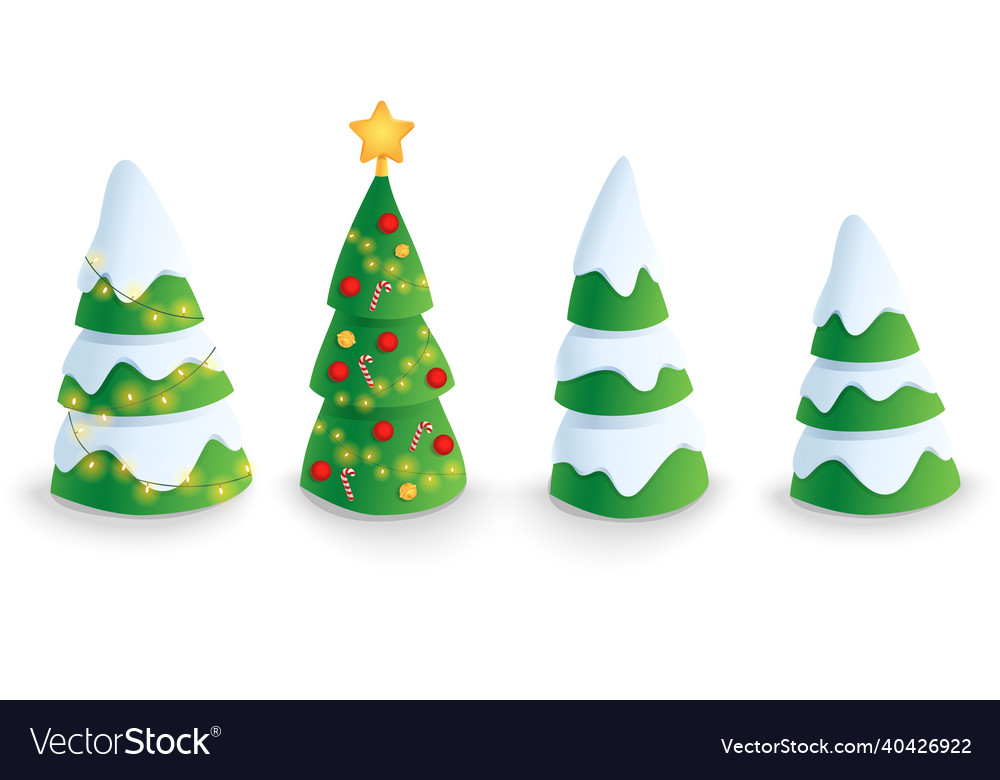 Christmas Tree Set - Isolated
