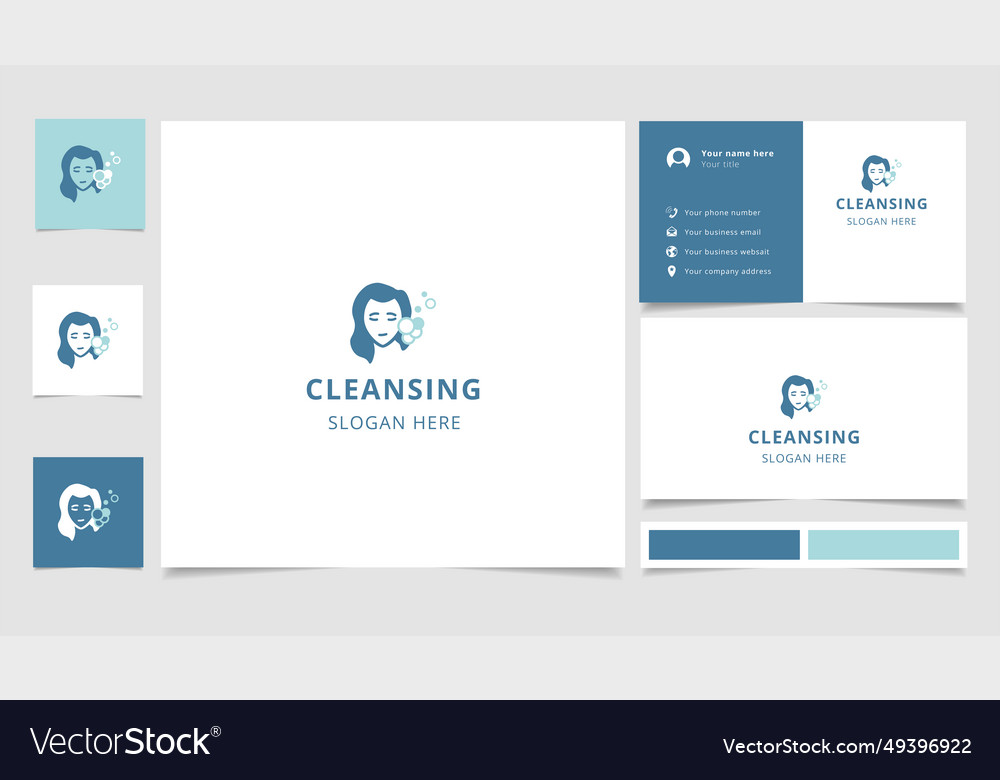 Cleansing logo design with editable slogan vector image Cleansing logo design with editable slogan