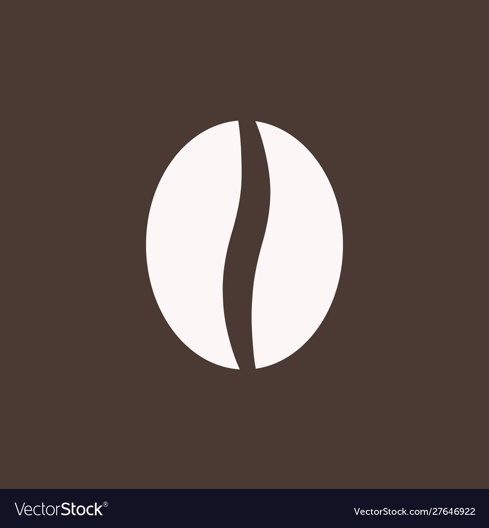 Coffee bean icon in minimal flat design style Vector Image