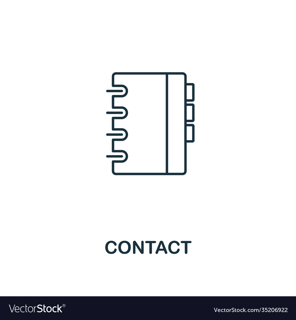 Contact icon outline style thin design from