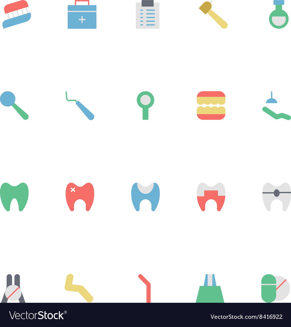 Dental colored icons 6