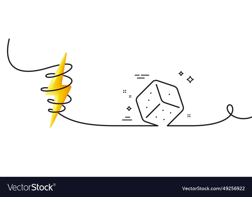Dice line icon board game cube sign continuous