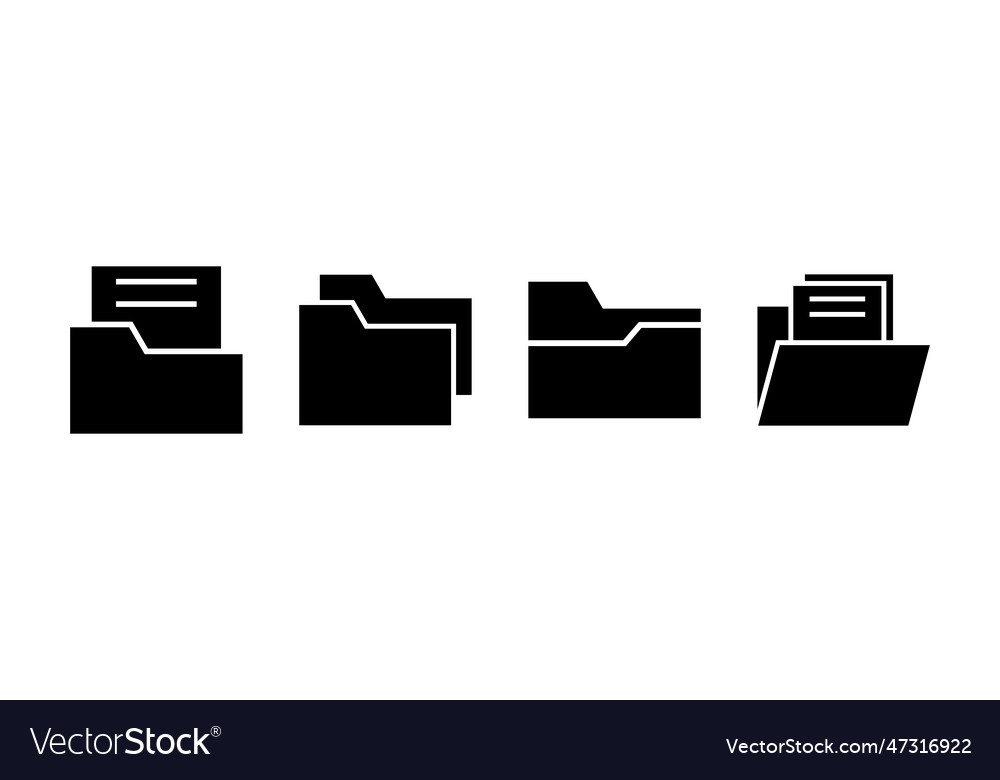 Folder icon set icon Royalty Free Vector Image