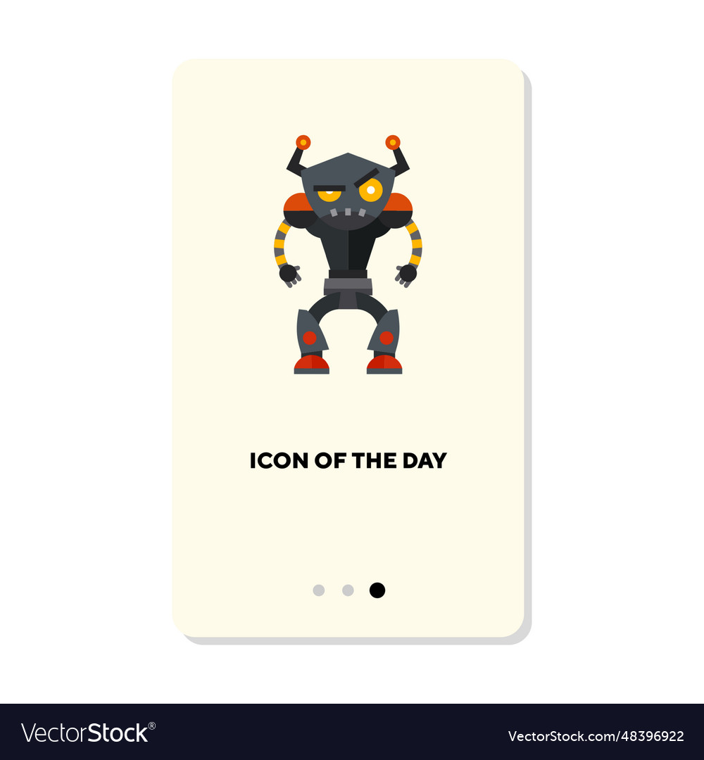 Funny machine learning robot icon vector image Funny machine learning robot icon