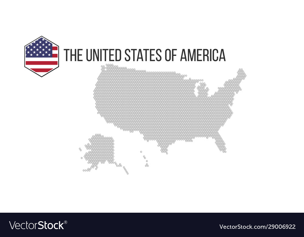 Honeycomb hexagonal usa map halftone geographic