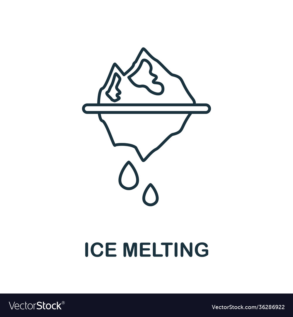 Ice melting icon simple element from global Vector Image