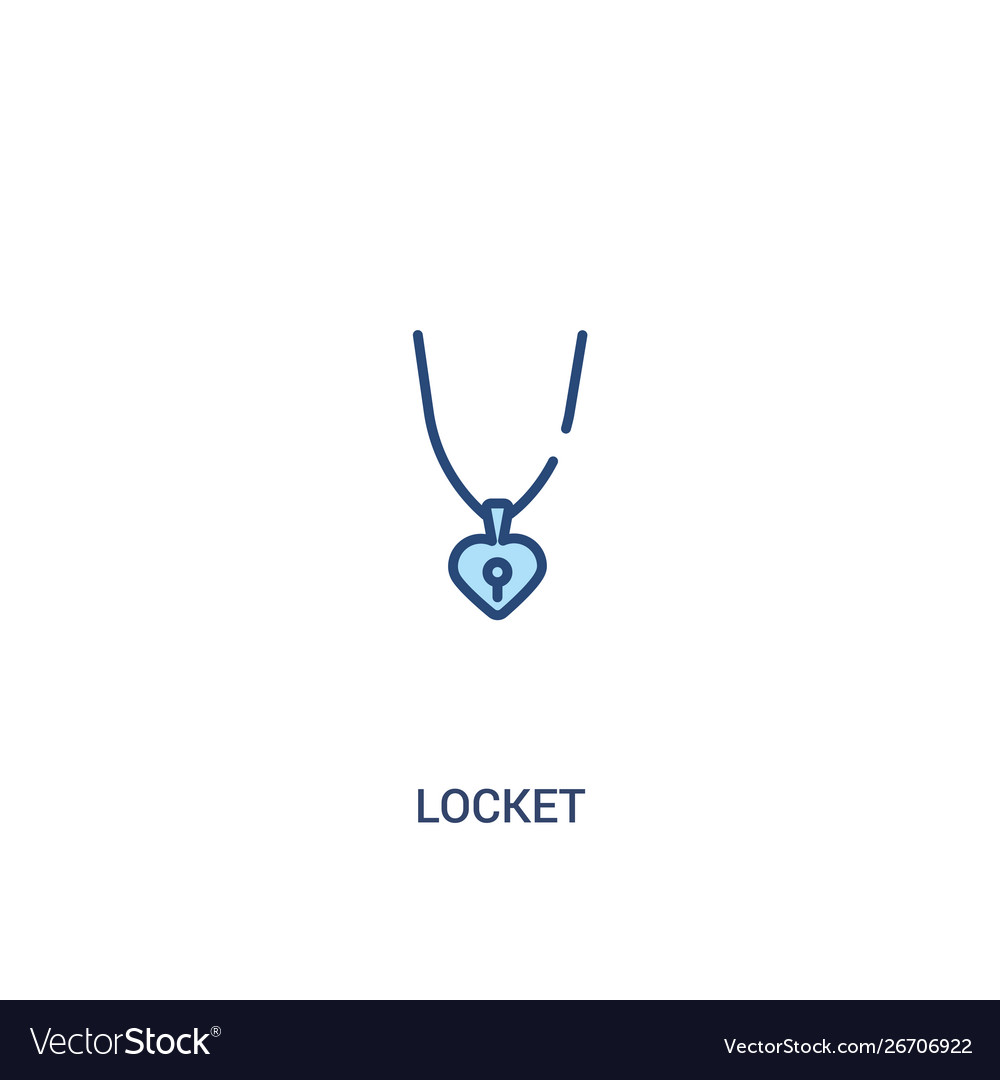 Locket concept 2 colored icon simple line element vector image Locket concept 2 colored icon simple line element