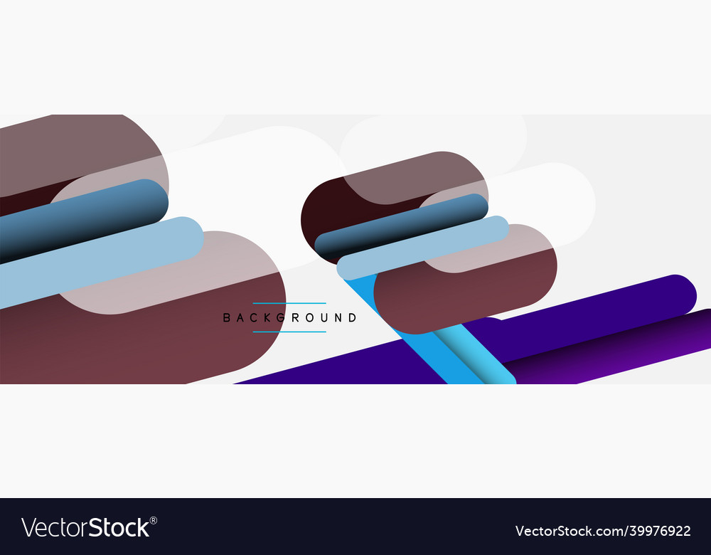 Overlapping round shapes and lines background vector image Overlapping round shapes and lines background