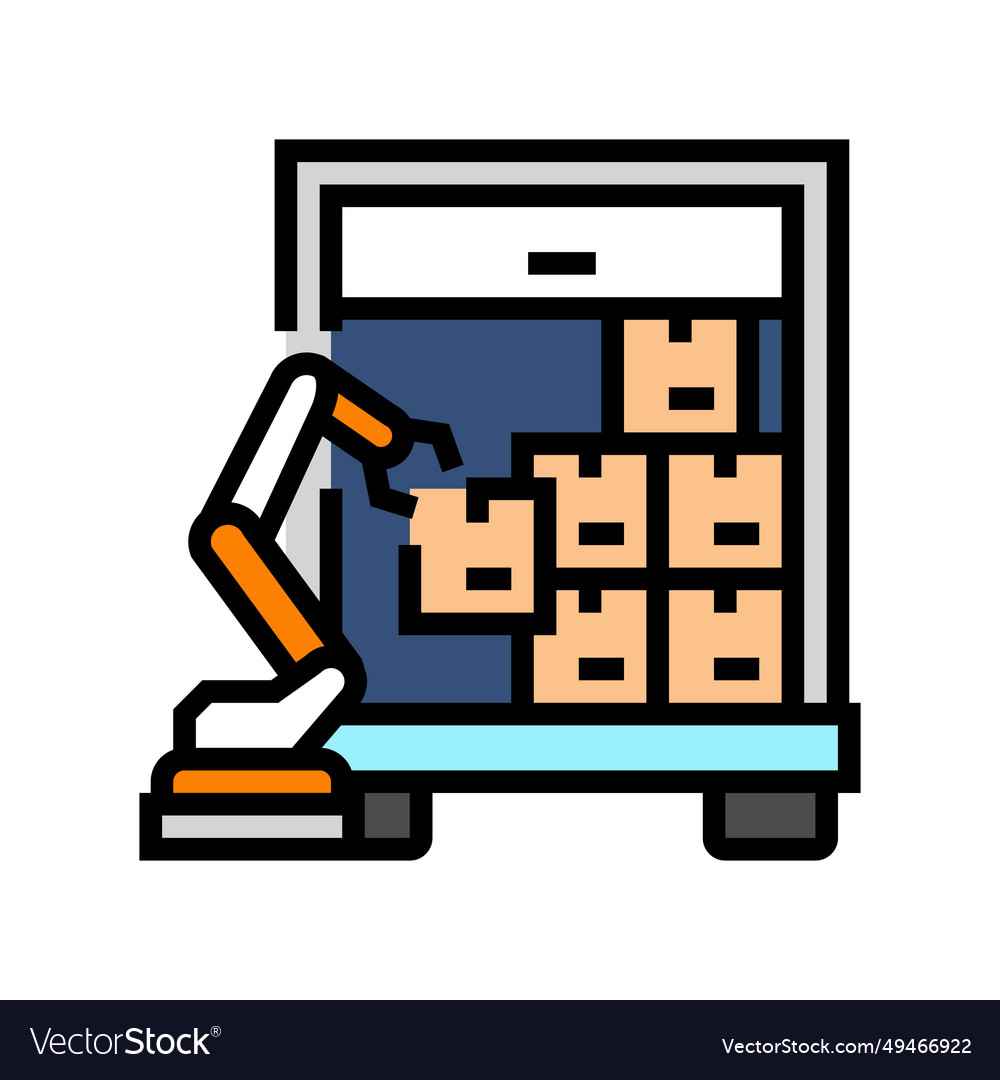 Package loading autonomous delivery color icon vector image Package loading autonomous delivery color icon