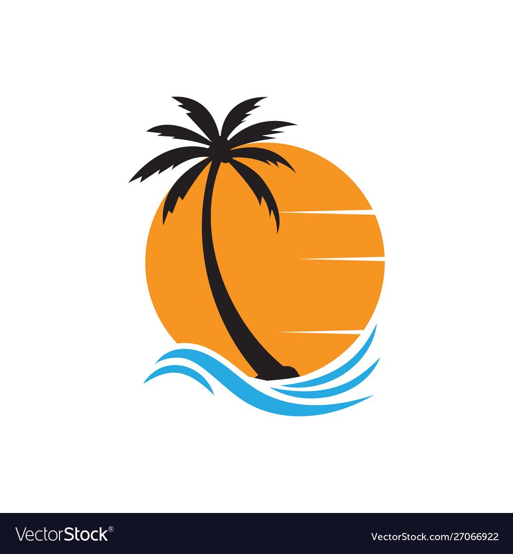 Palm tree graphic design template isolated