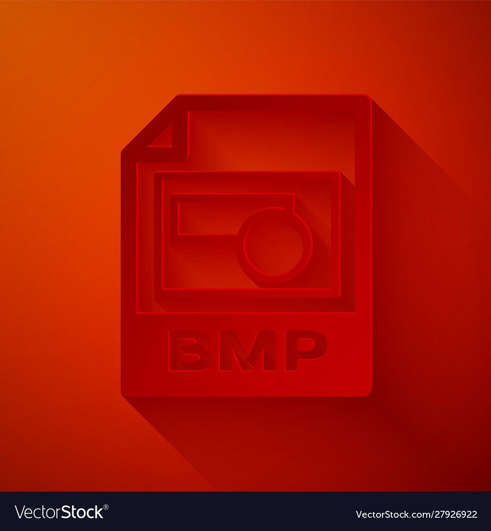 Paper cut bmp file document download button vector image Paper cut bmp file document download button