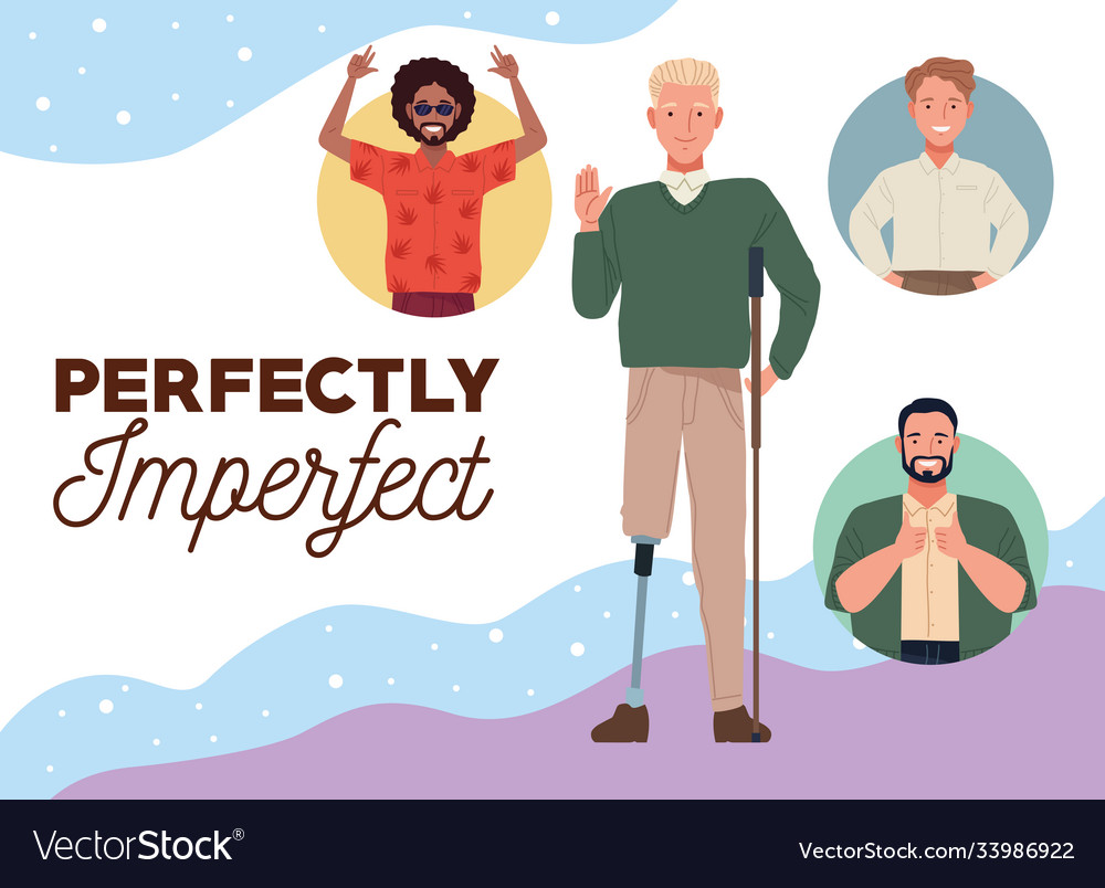 Perfectly imperfect people group characters Vector Image