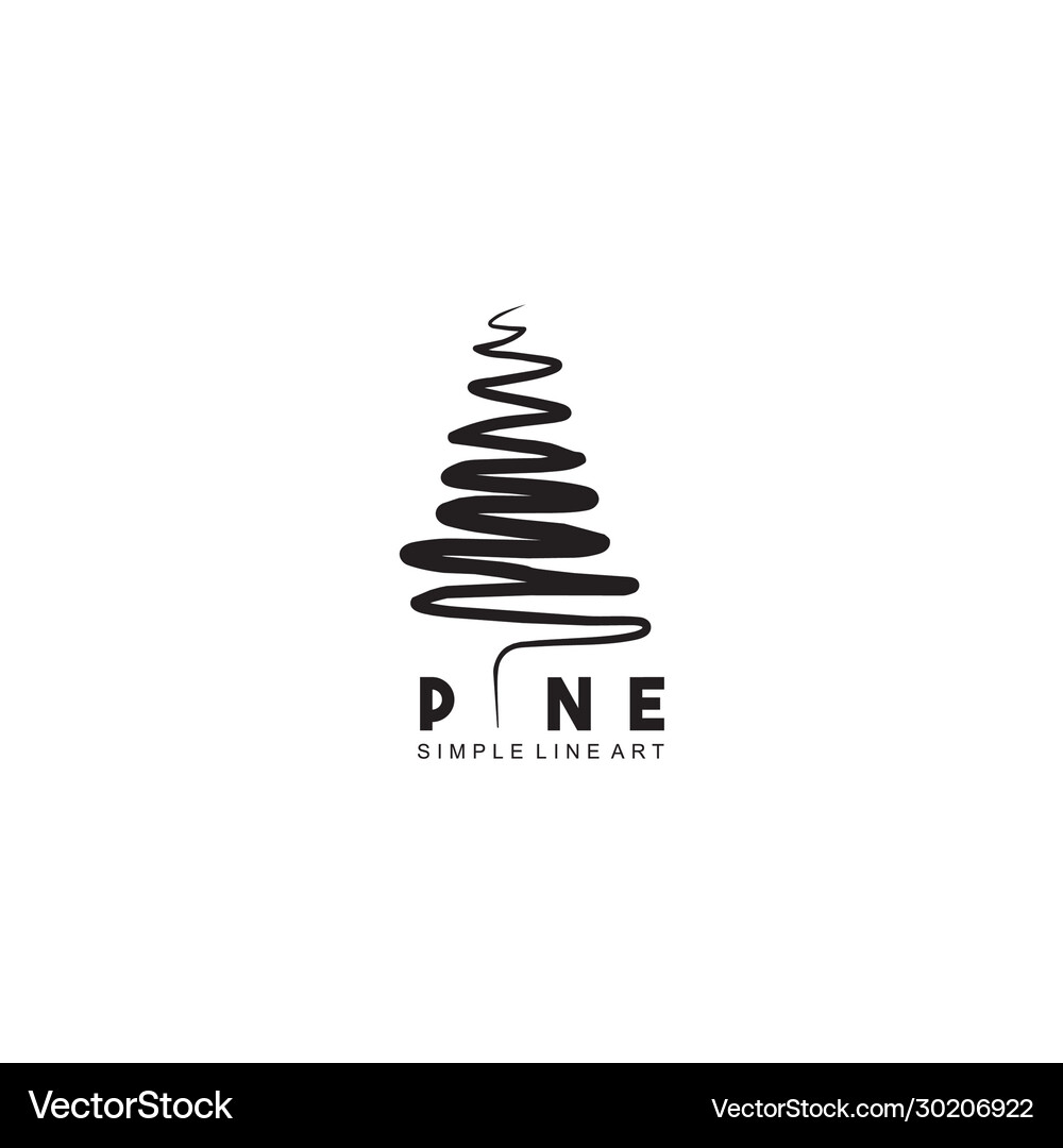 Pine tree icon logo design template Royalty Free Vector