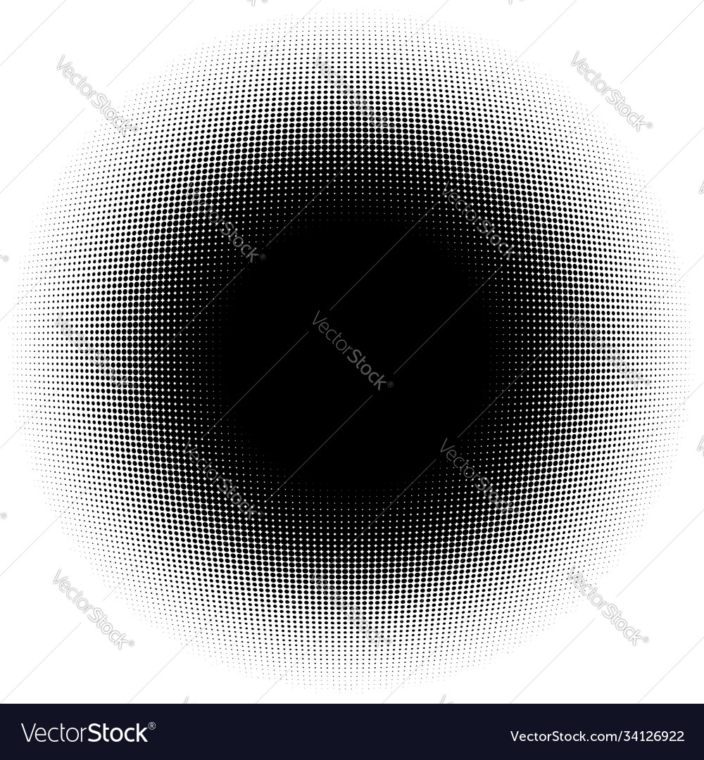 Spherical distortion halftone dots element orb vector image Spherical distortion halftone dots element orb