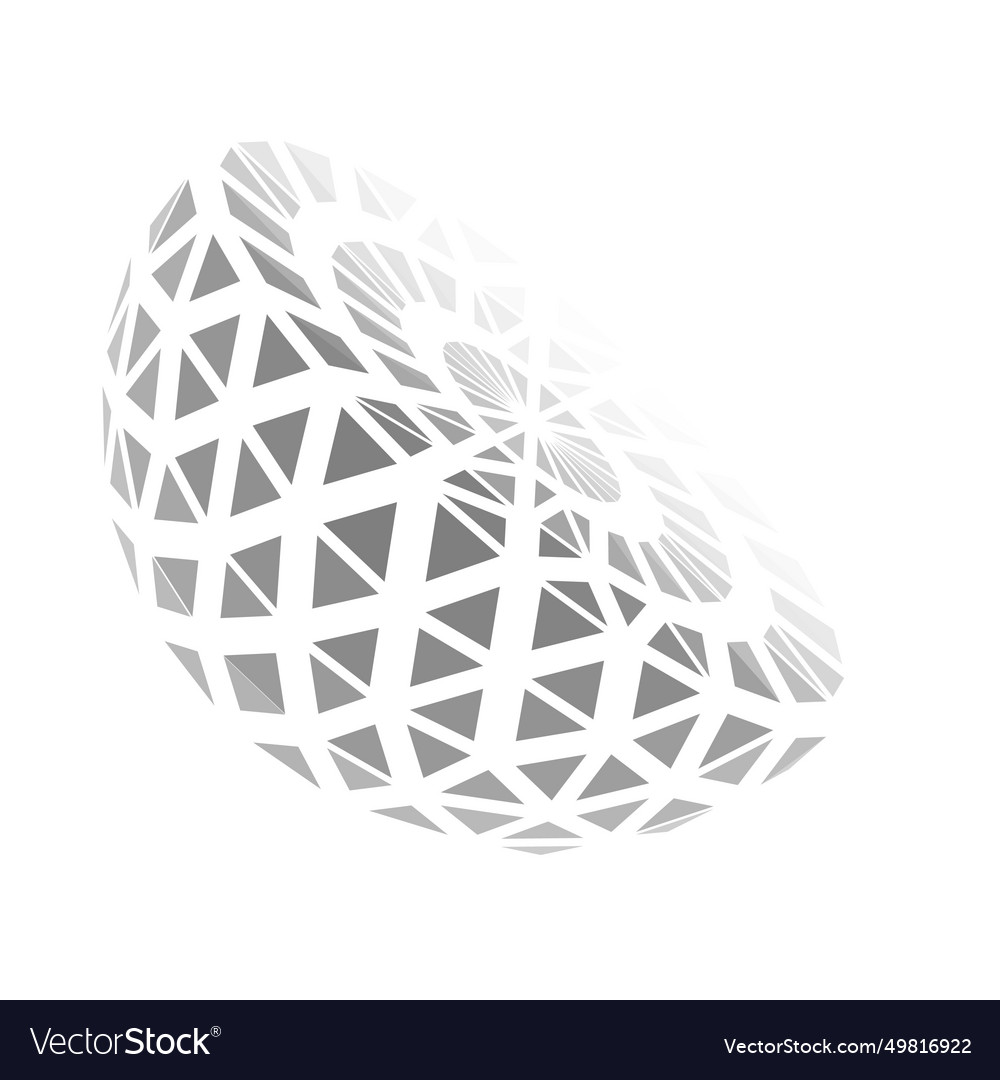 Wireframe hemisphere globe isolated on white Vector Image