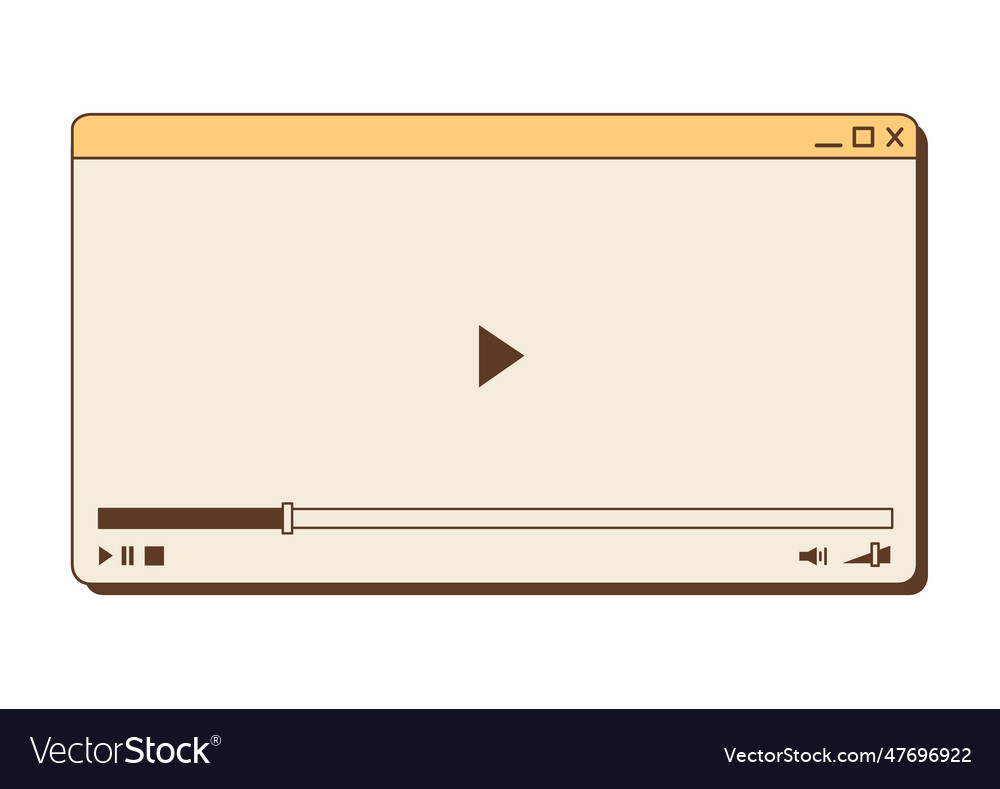 Y2k video player window nostalgic ui vector image Y2k video player window nostalgic ui