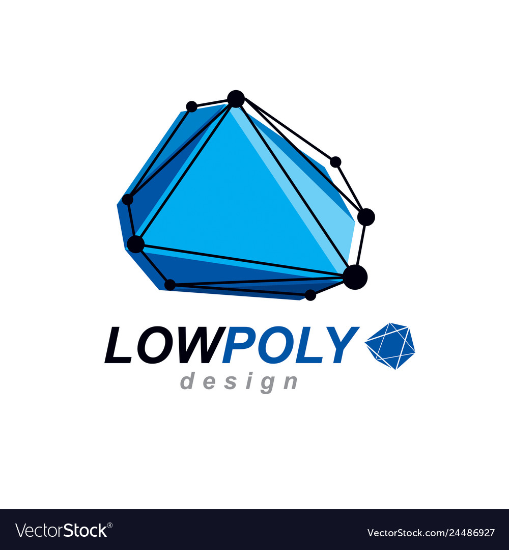 Abstract 3d mesh polygonal object communication Vector Image Abstract 3d mesh polygonal object communication