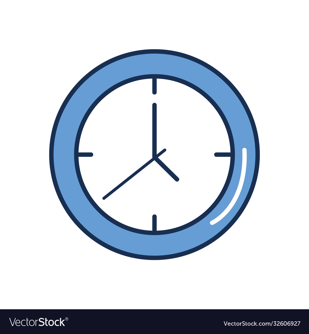 Analog clock icon image line fill style