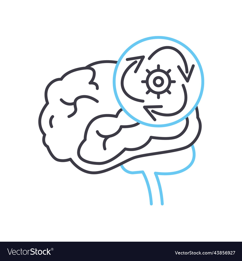 Brain Prozesslinie Symbol Umriss Symbol