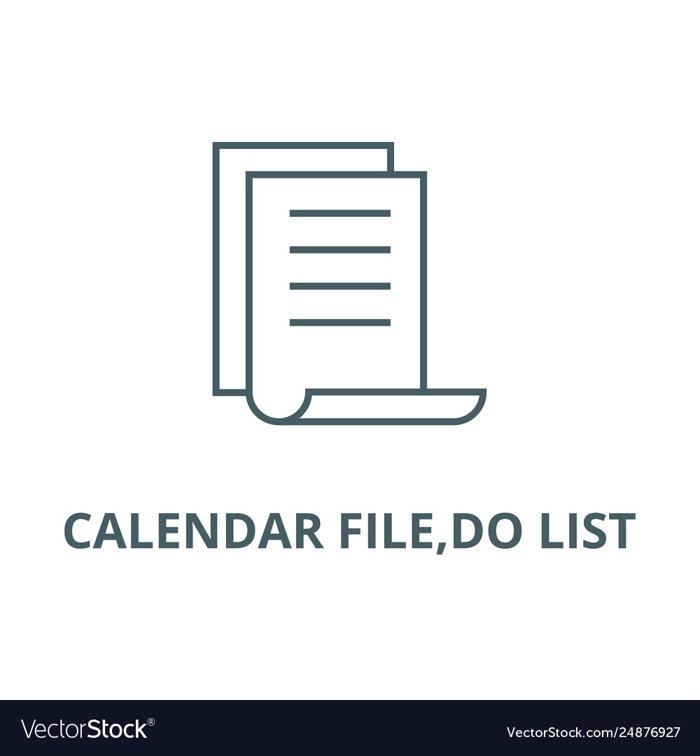 Calendar filedo list line icon vector image Calendar filedo list line icon