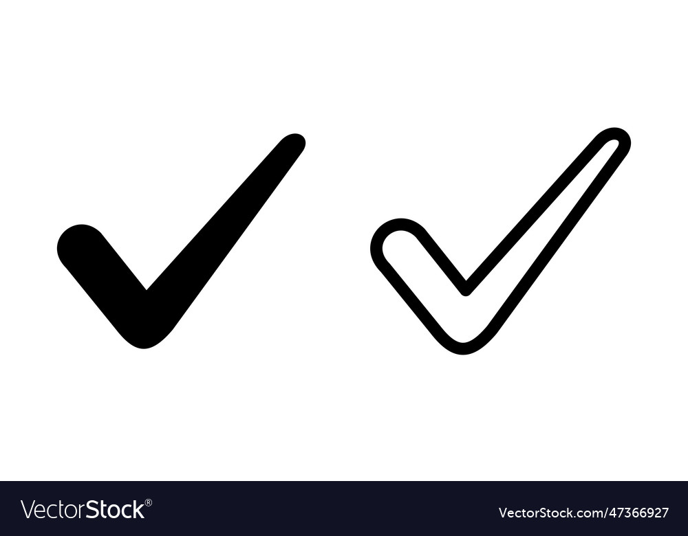 Check mark icon set sign tick