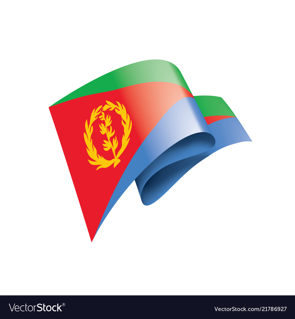 Eritrea flag on a white Vector Image Eritrea flag on a white