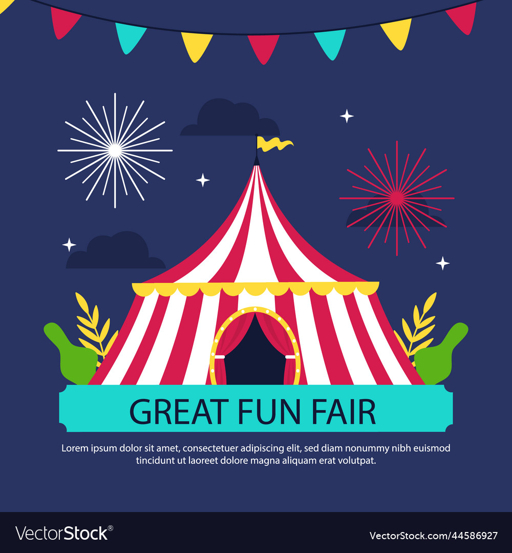 Fun fair event posts set Vector Image Fun fair event posts set